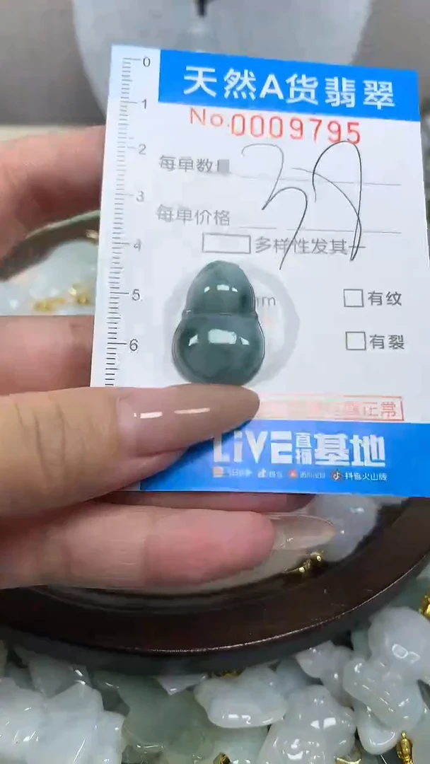 翡翠未镶嵌颈饰净货挂件-9795