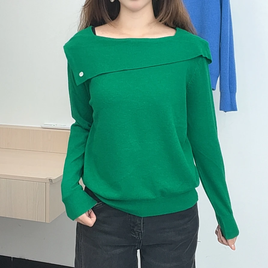 不规则打底衫女圆领超细羊毛低圆领针织衫毛针织衫