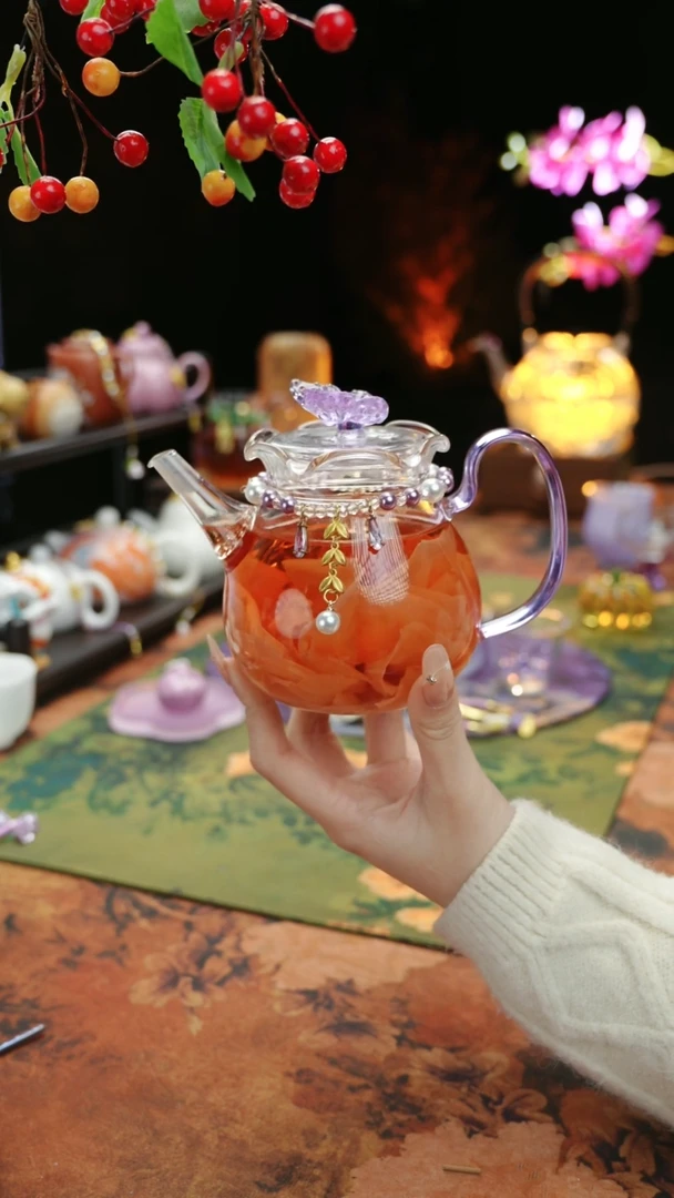 【闪购商品】紫色铃兰花茶壶+链子