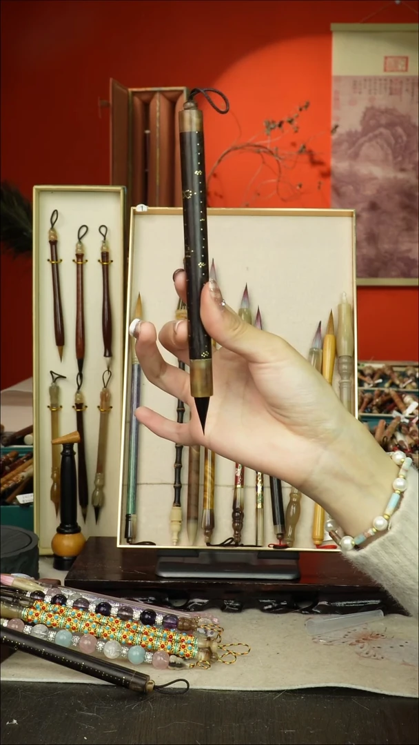 433号闪孤品高货毛笔链接 清水试笔 蘸墨不退