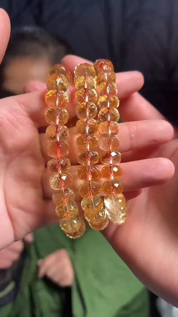 【闪购商品】黄晶手链未镶嵌天然手串多样性发一10mm