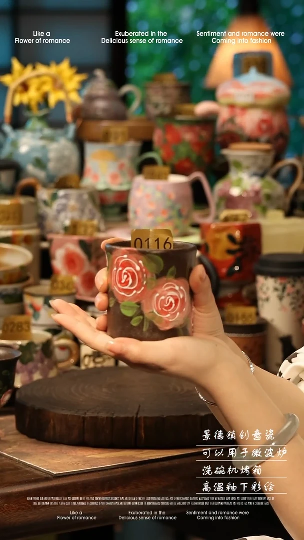 陶瓷景德镇高温釉下彩手工手绘款式@A0116@