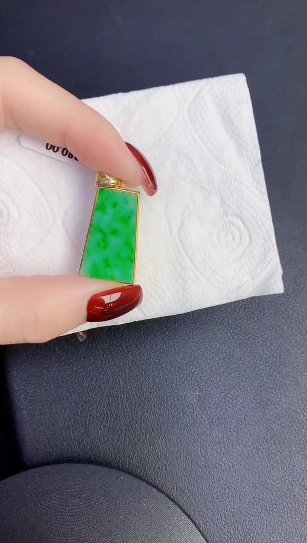 颈饰银S925镶嵌翡翠缅甸天然翡翠A货