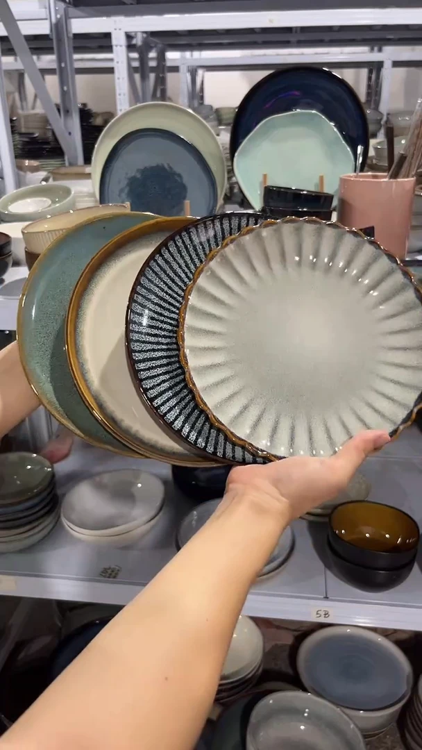 陶瓷外贸尾货瑕疵满20包邮X4 小盘组合