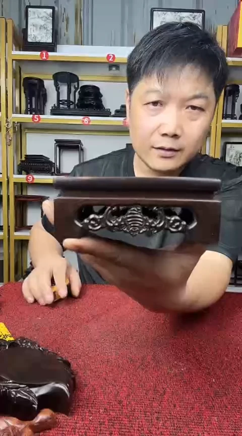 木非洲黑檀长方底座12.5*9CM