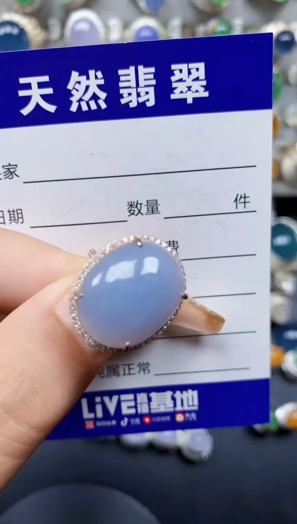 翡翠戒指银S925镶嵌117