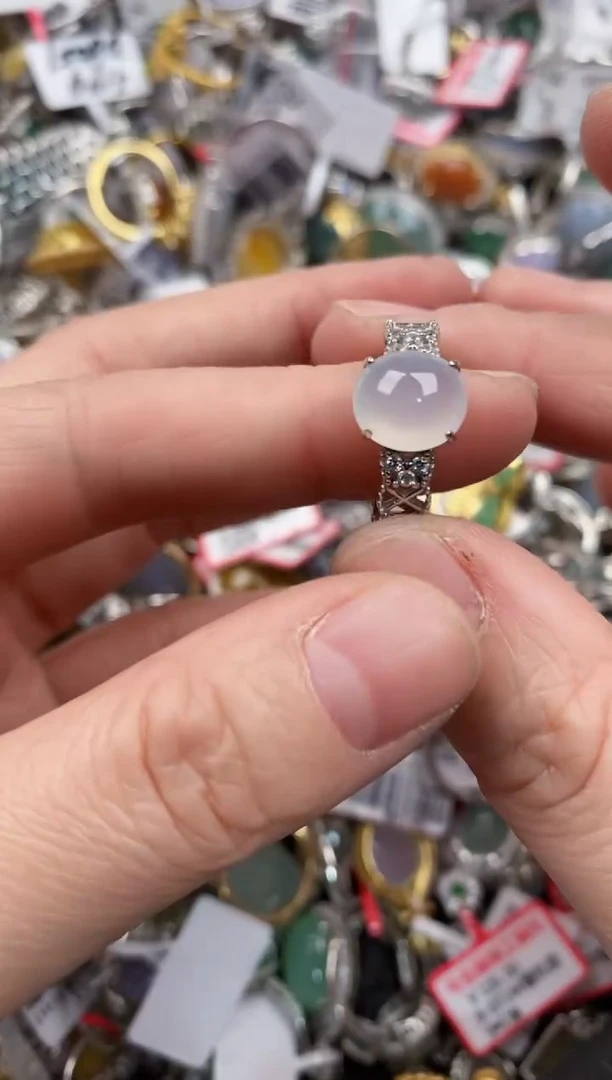 银S925镶嵌戒指翡翠222   10