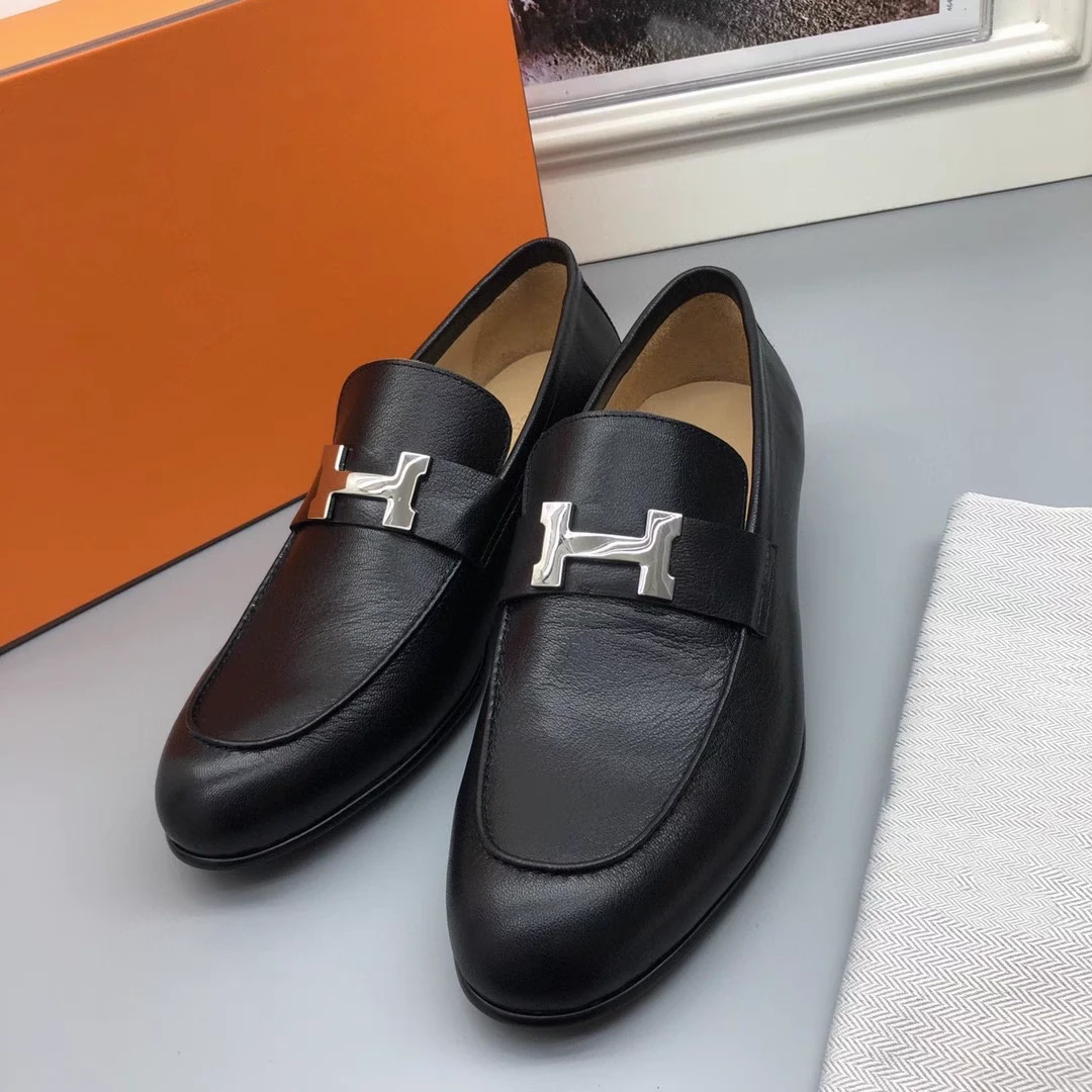 “赫韵”系列乐福鞋-英伦风圆头H扣乐福鞋