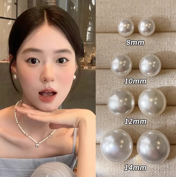 足银耳饰 999纯银珍珠耳钉养耳洞纯银耳骨钉百搭2025新款珍珠耳饰