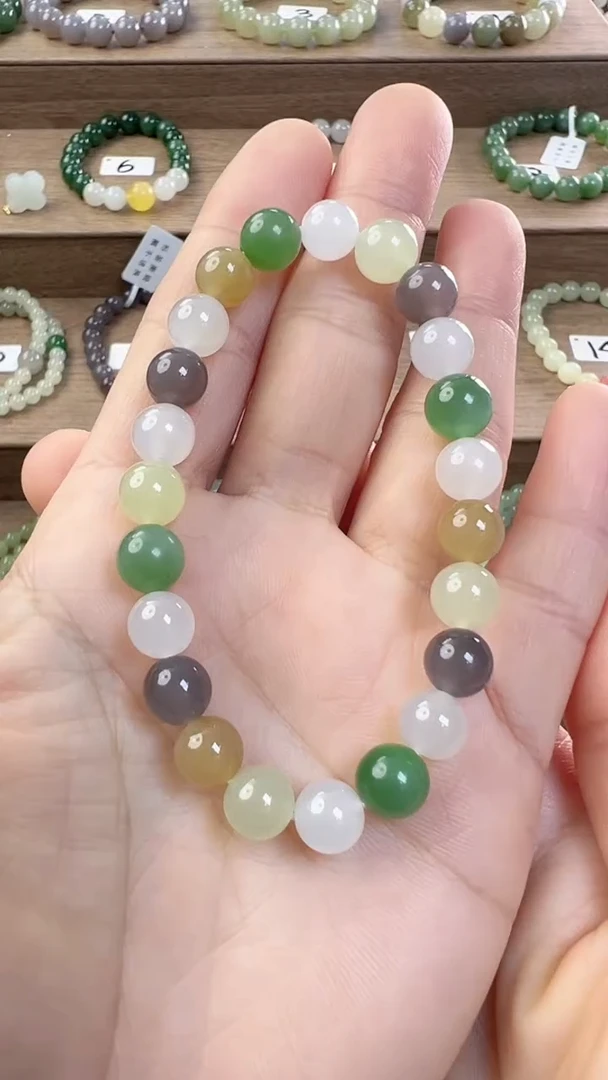 【闪购商品】和田玉手串未镶嵌8m多宝手串