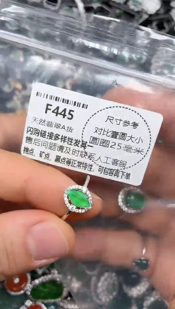颈饰未镶嵌翡翠F445戒指
