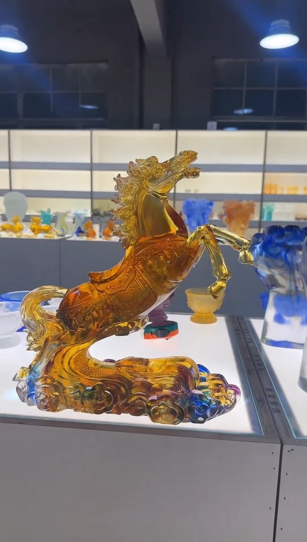 手工艺品琉璃马到成功飞马