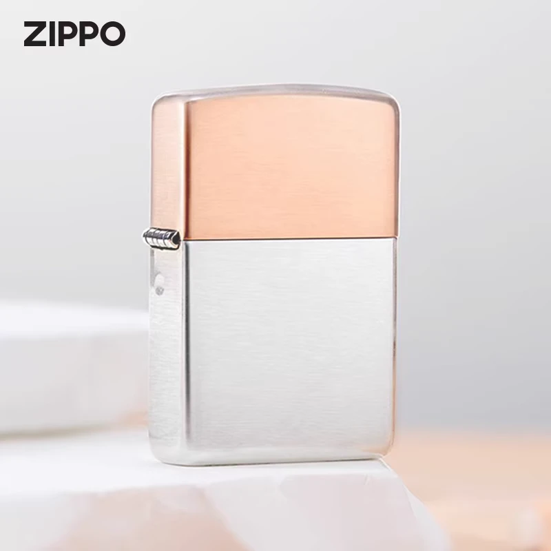 zippo打火机正品/上紫铜下纯银逐光双拼DYJ1