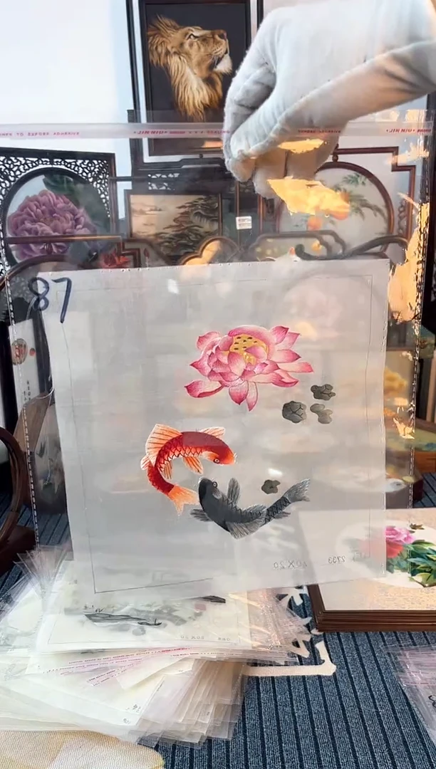 刺绣纯手工苏绣双面绣绣布87