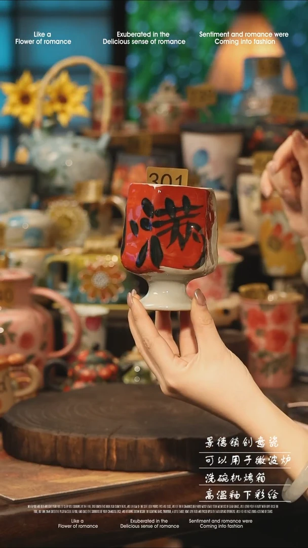 陶瓷景德镇高温釉下彩手工手绘款式