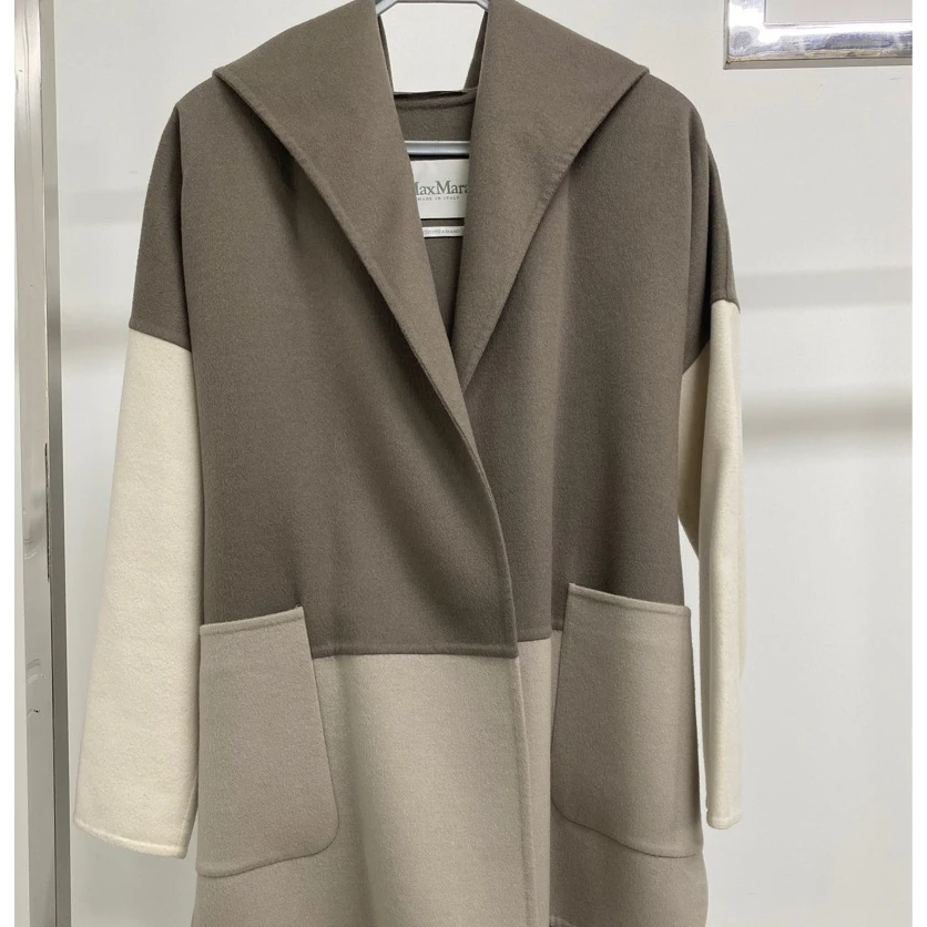 95新 MaxMara 潮服/maxmara时尚毛呢翻领秋冬大衣34码/Z0450100