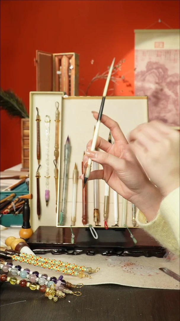 133号闪孤品高货毛笔链接 清水试笔 蘸墨不退