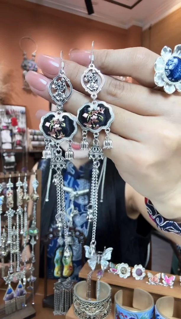 刺绣纯手工民族风耳环