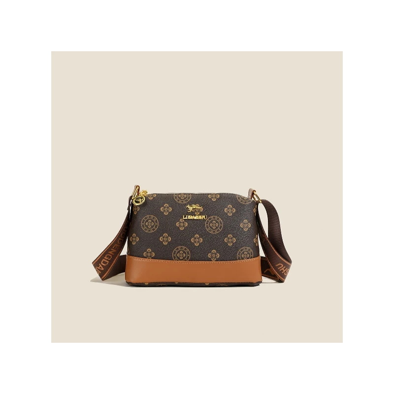 【长26高17厚10】时尚洋气单肩百搭斜挎手提包咖色822