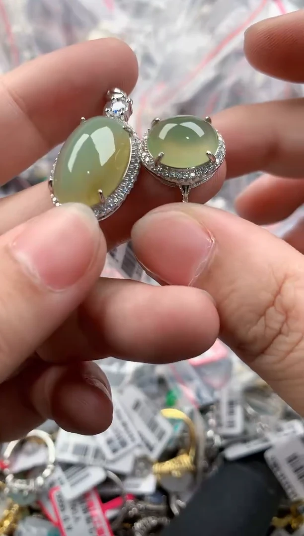 银S925镶嵌戒指翡翠777   8