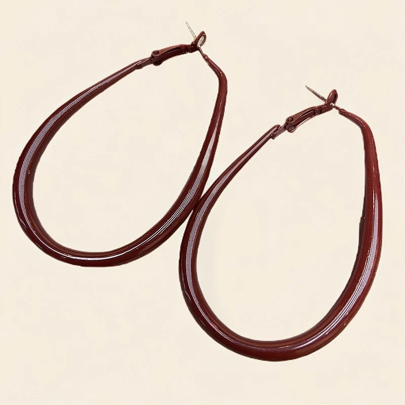 铜合金耳饰 欧美潮流安可拉红耳环小众设计高级感红色喜庆耳饰