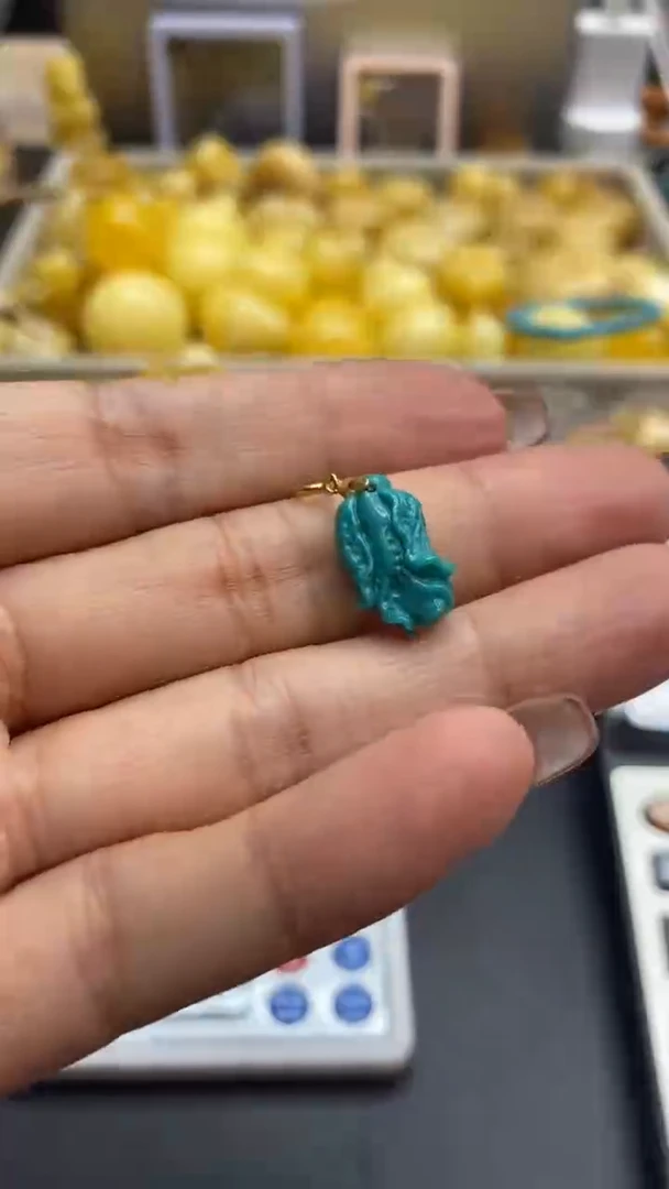 18K金镶嵌绿松石珠宝奇石C****亚2640