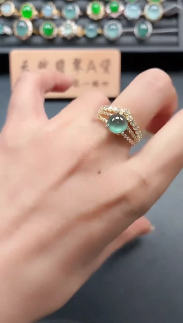 银S925镶嵌戒指翡翠111