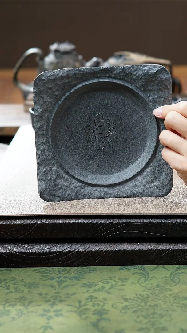 中式归玉堂莲花重工雕刻茶盘