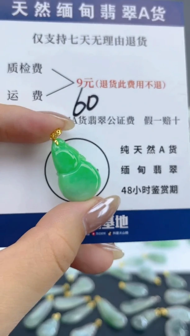 颈饰18K金镶嵌翡翠天然A货翡翠
