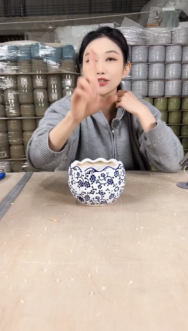 【闪购商品】陶瓷蛋壳白青花瓷小号13x11