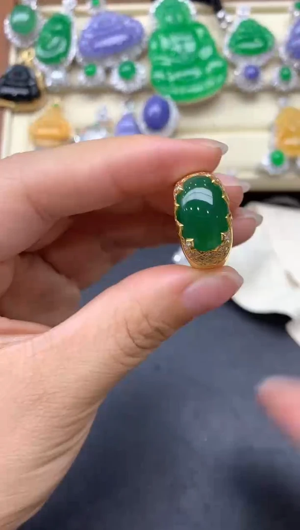 【闪购商品】翡翠戒指18K金镶嵌519-中国好珍宝