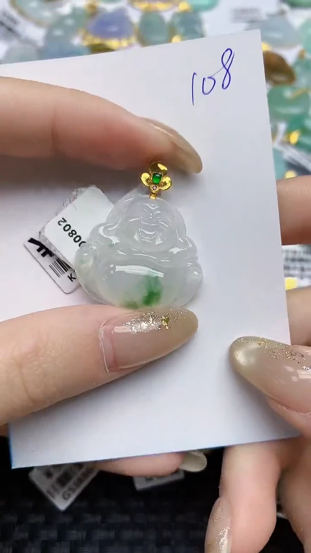 【闪购商品】翡翠颈饰18K金镶嵌 天然翡翠A货