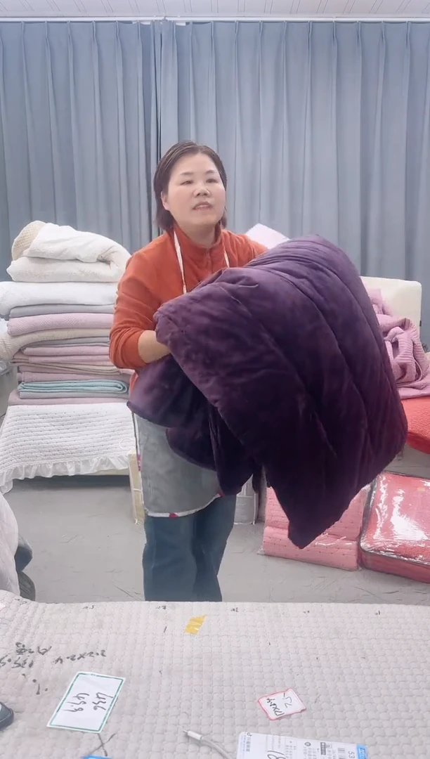 棉紫色希腊绒高货2.4*2.6