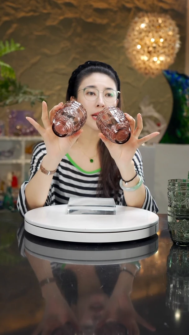 琉璃金红咖色福利水杯8只