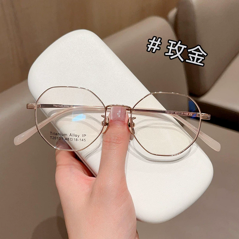 新款超轻小脸高度数美式钛架眼镜近视眼镜多边眼镜近视镜