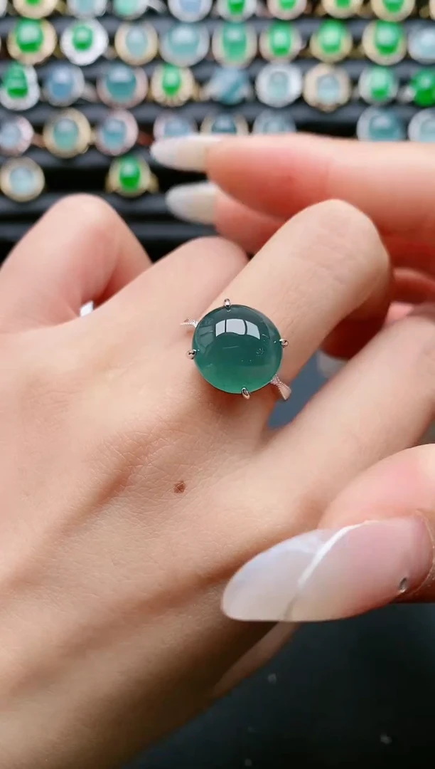 【闪购商品】翡翠戒指银S925镶嵌11111