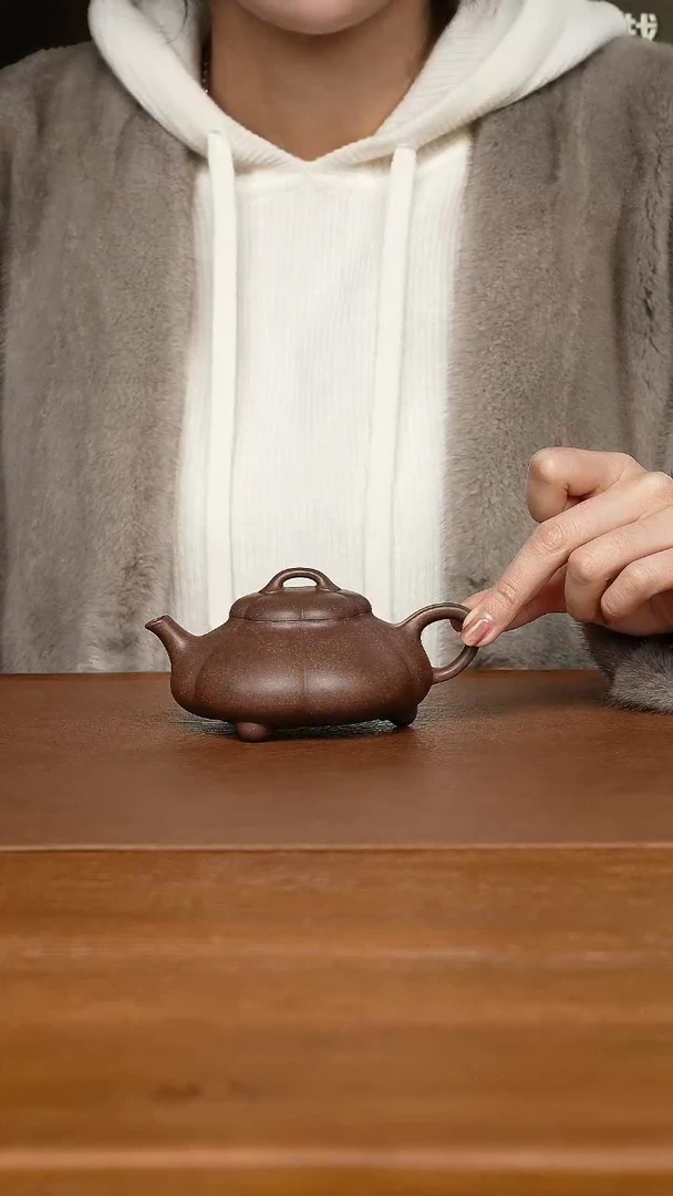 【闪购商品】紫砂茶壶袁恺岑 隐瓢 蟹壳青200cc
