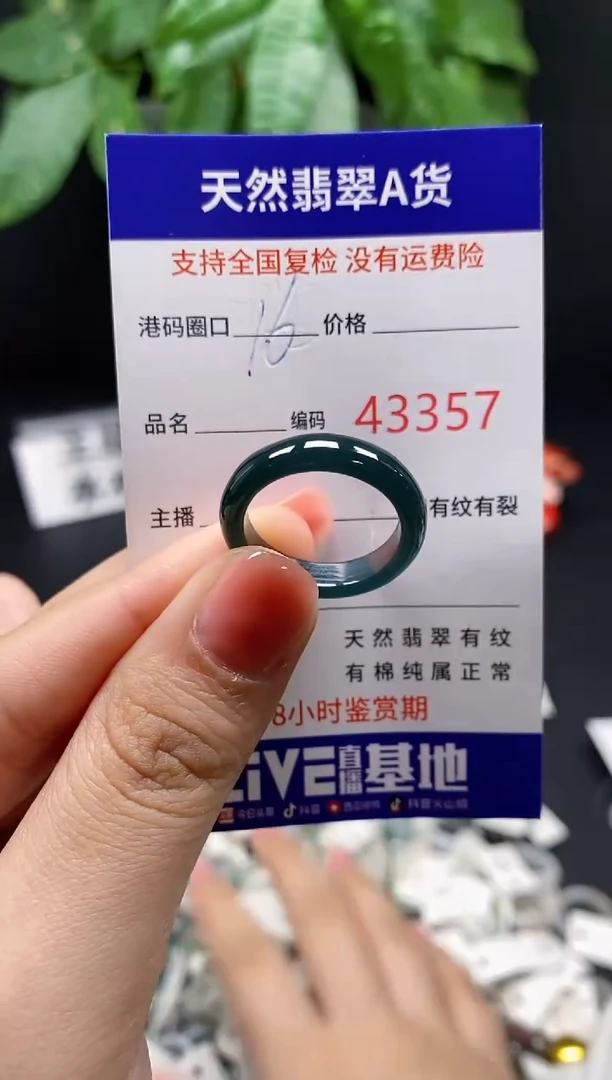 翡翠戒指未镶嵌 天然翡翠戒圈3357