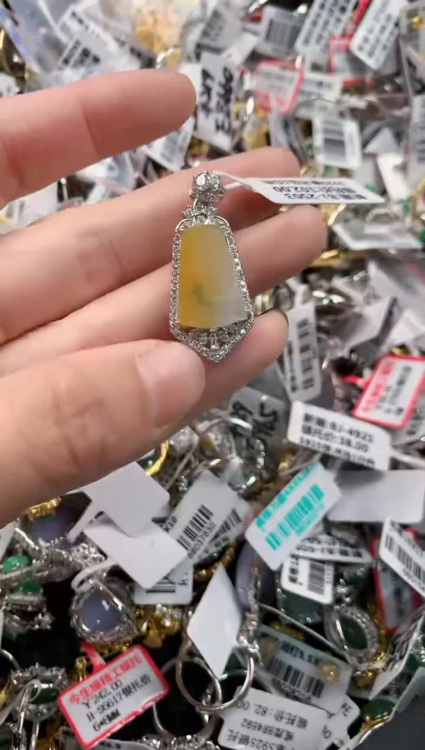 银S925镶嵌戒指翡翠66  8