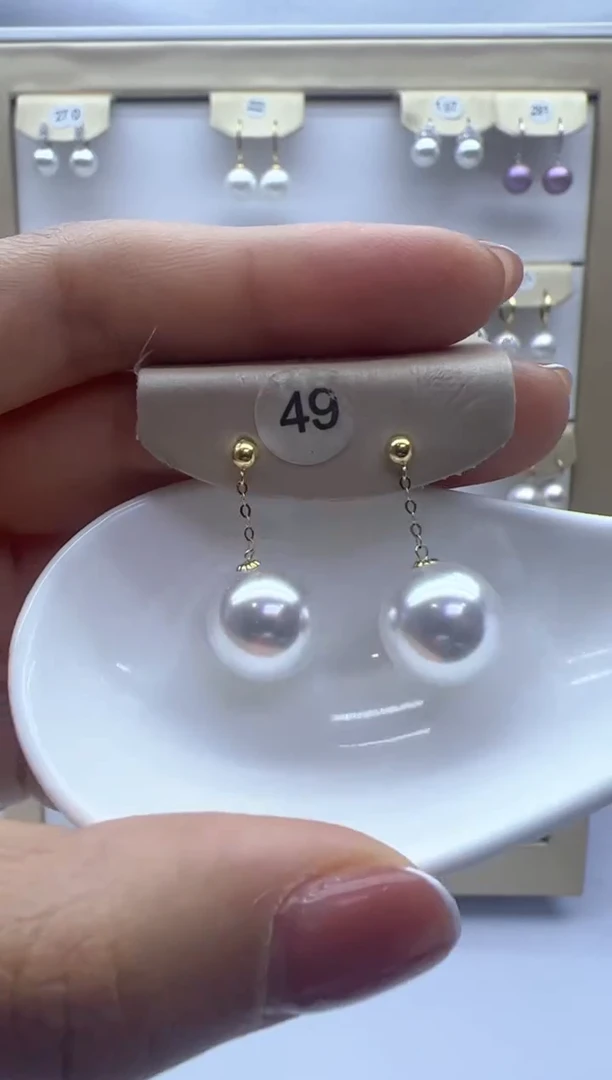 【闪购商品】淡水珍珠耳饰18K金镶嵌49