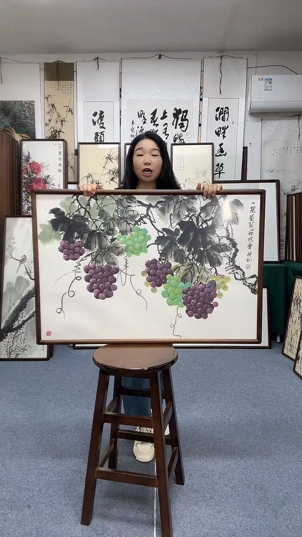 国画62*92实木画框京东包邮手绘