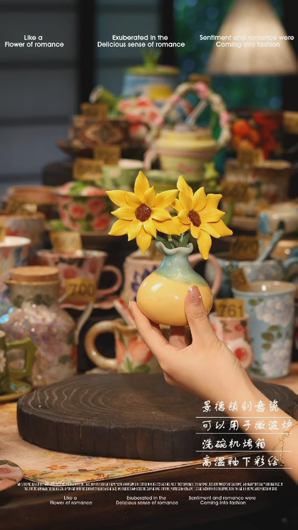 陶瓷景德镇高温釉下彩绘设计师款式