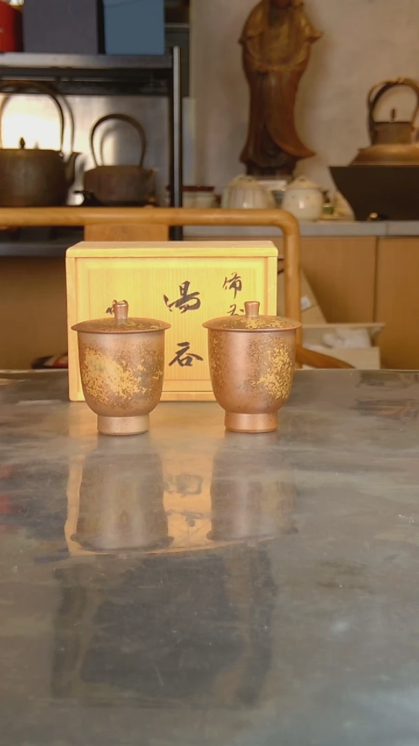 铁巍**！日本原产备前烧对杯