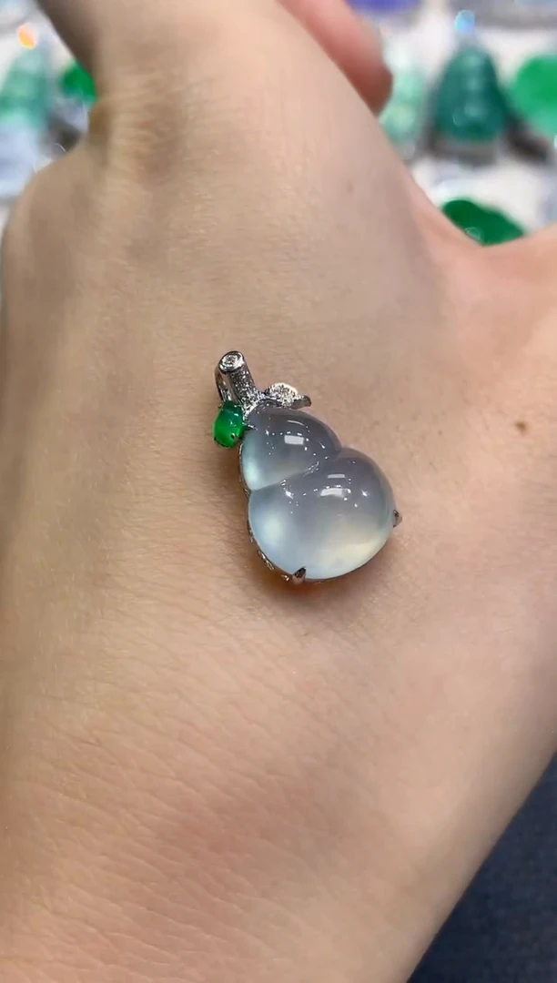 吊坠(不含链)18K金镶嵌翡翠b10