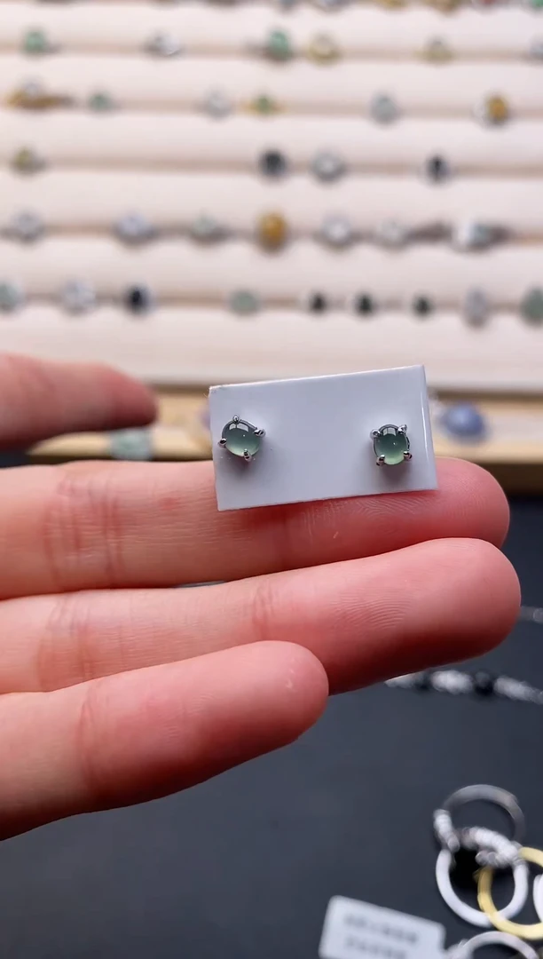 银S925镶嵌戒指翡翠222222+10