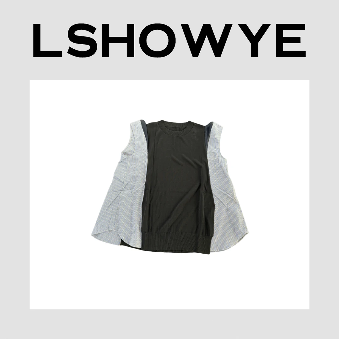 LSHOWYE｜飞袖撞条纹针织背心 26824