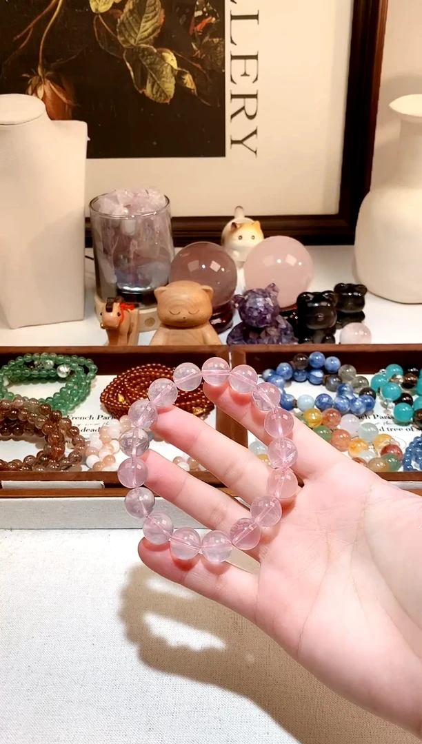 未镶嵌手链水晶水透马粉手串 12 多样性发一