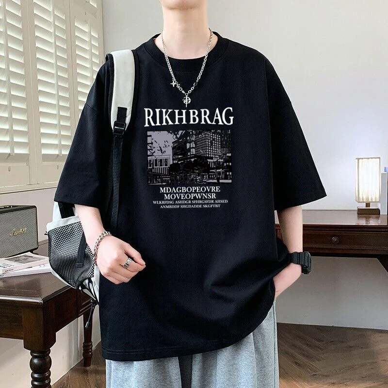 【重磅美式印花体恤】仓石一树潮牌短袖t恤男生夏季新款宽松半袖潮