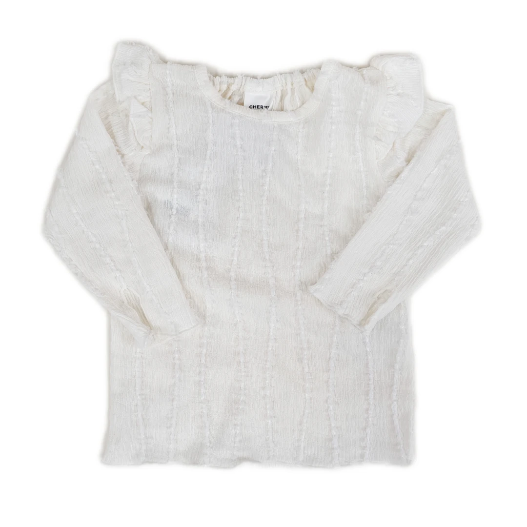 生日成儿童花边长袖T恤针织默认瑕疵