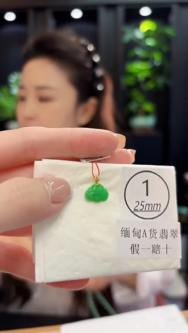 颈饰18K金镶嵌翡翠 缅料A货/支持复检/一件